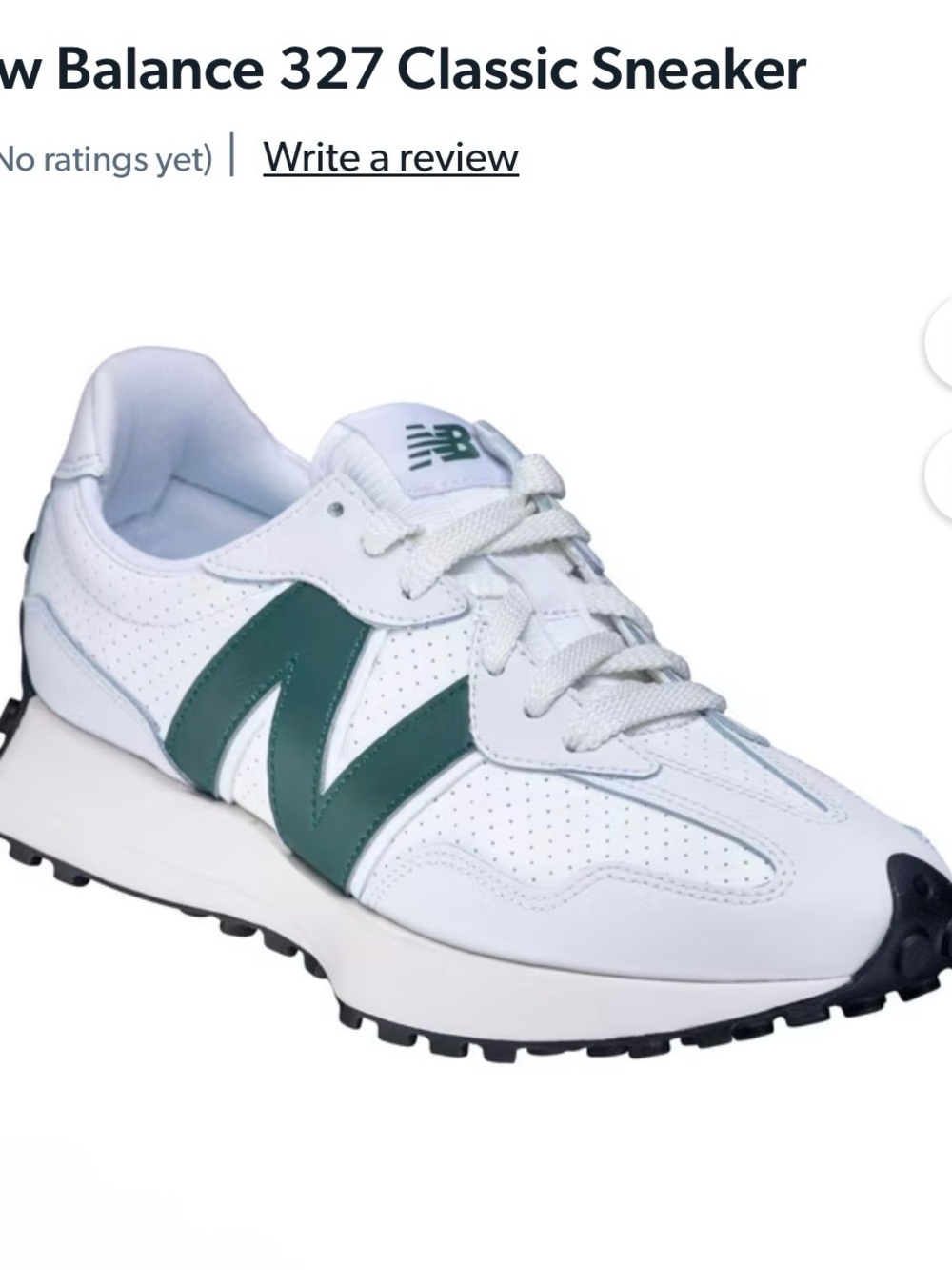 New Balance 327 sneakers in a white and green colorway - Picture 6 of 6